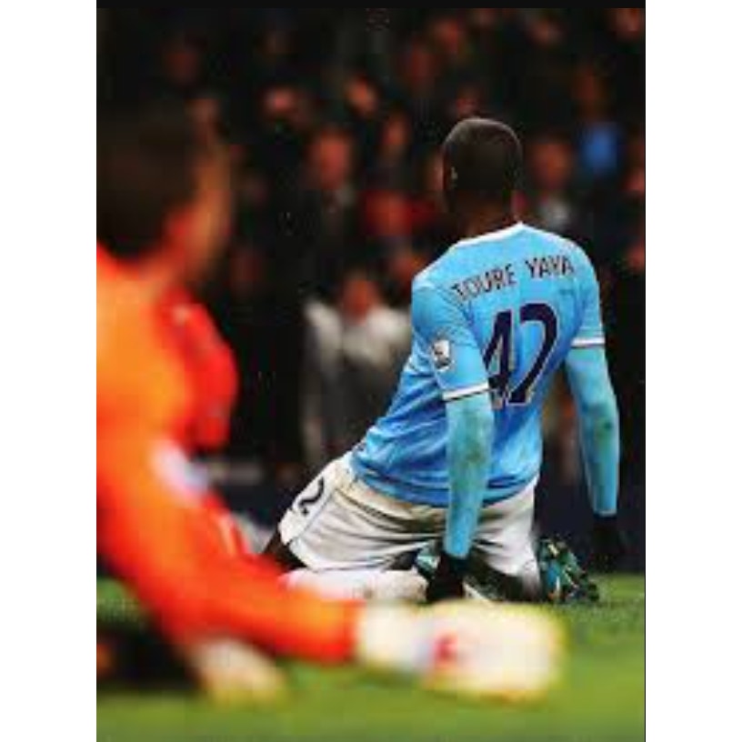 Manchester City 2013-2014 Home Toure Yaya Jersey - Men's Large