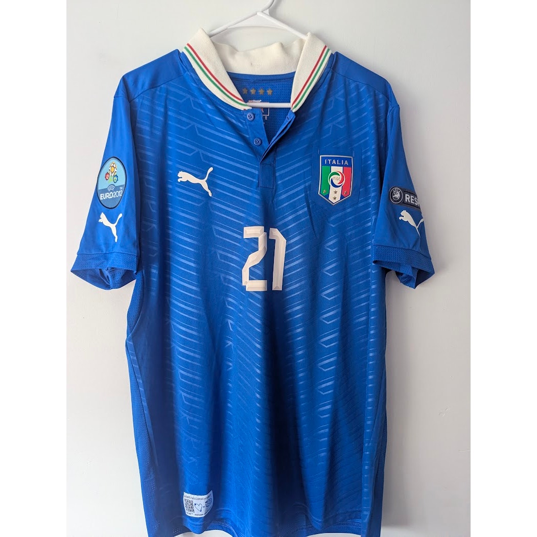 Italy 2012 Andrea Pirlo Home Jersey XL Authentic Puma Euro 2012 Italy Soccer Shirt