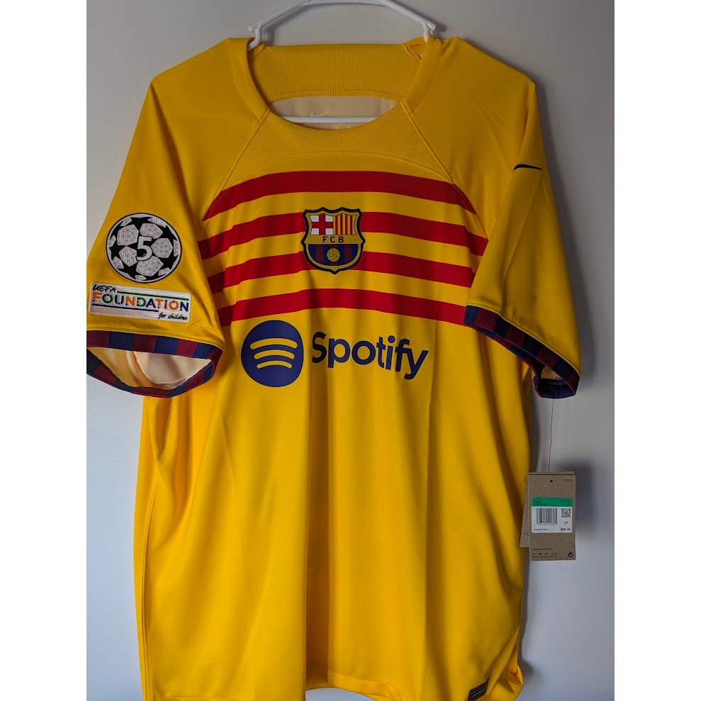 FC Barcelona 2023–24 Fourth Cubarsí Jersey – Men’s XL | NWT UCL Fully Patched Shirt