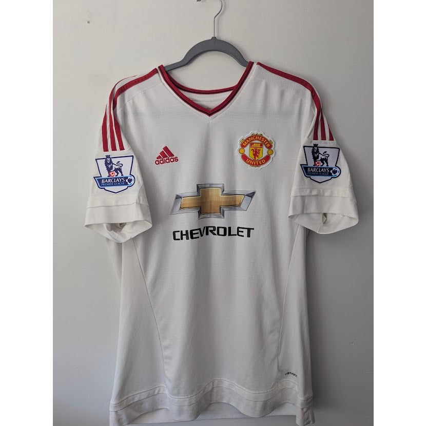Manchester United 2015-16 Wayne Rooney Away Jersey Men’s Large Adidas EPL Soccer Shirt