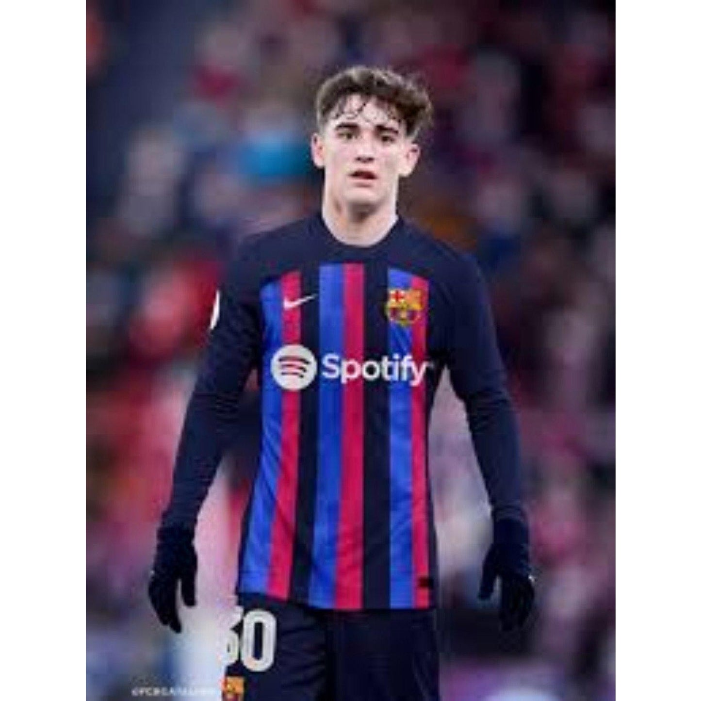 FC Barcelona 2022-23 Home Gavi #6 Jersey Men's Large Long Sleeve Nike La Liga Patch