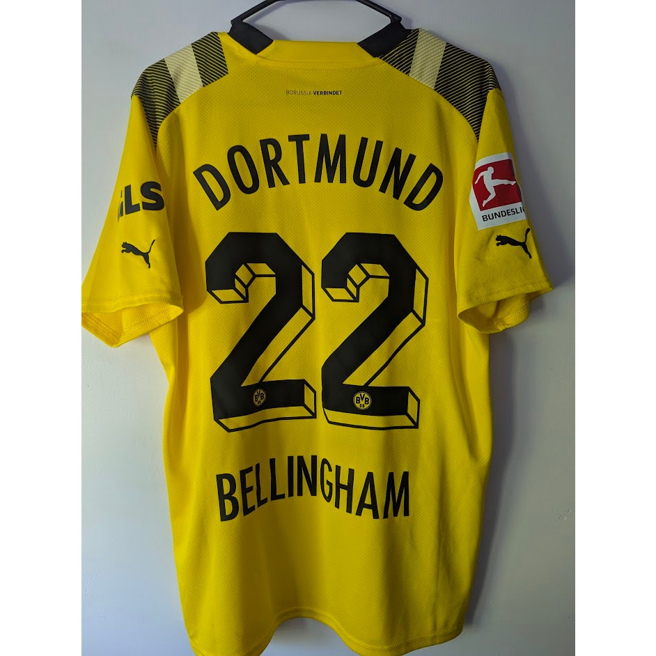Borussia Dortmund 2022-23 Home Jude Bellingham Jersey Men’s Large Bundesliga Patched