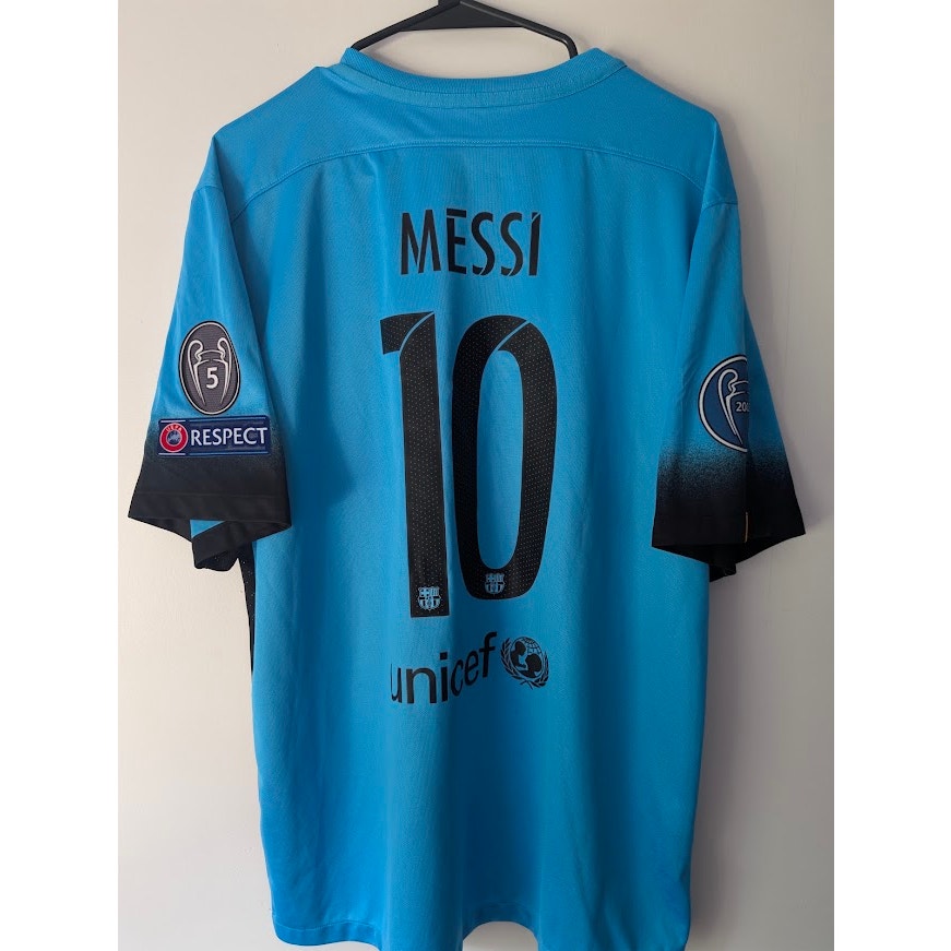 FC Barcelona 2015-16 Third Lionel Messi #10 Jersey Mens XL Nike UCL Fully Patched