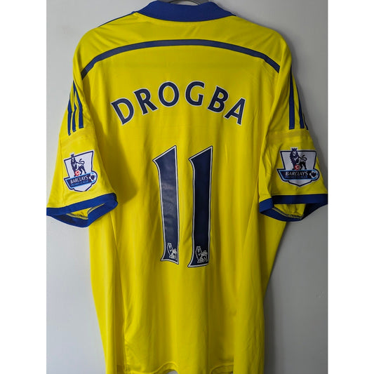 Chelsea 2014–15 Away Drogba Jersey – Men’s XL | EPL Fully Patched Adidas Shirt