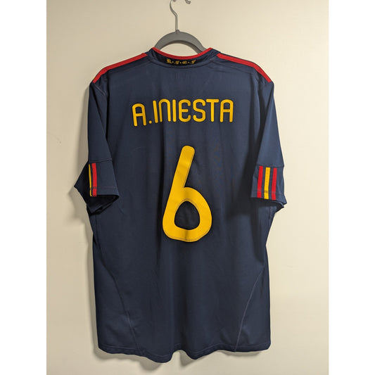Spain 2010 Away Andres Iniesta Jersey - Men's XL