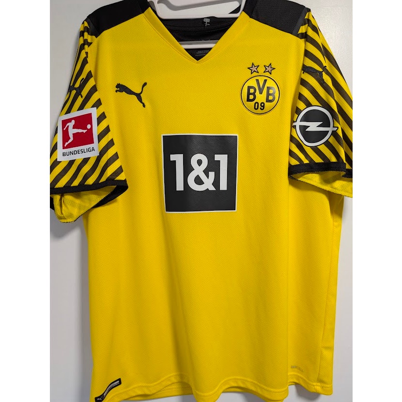 Borussia Dortmund 2021-22 Home Erling Haaland Jersey Men's XL Puma Bundesliga Fully Patched Rare
