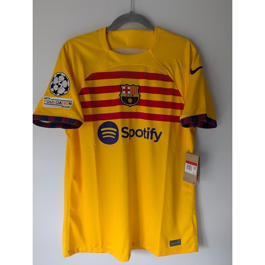 FC Barcelona 2023–24 Fourth Pedri Jersey – Men’s Large | NWT UCL Fully Patched Shirt