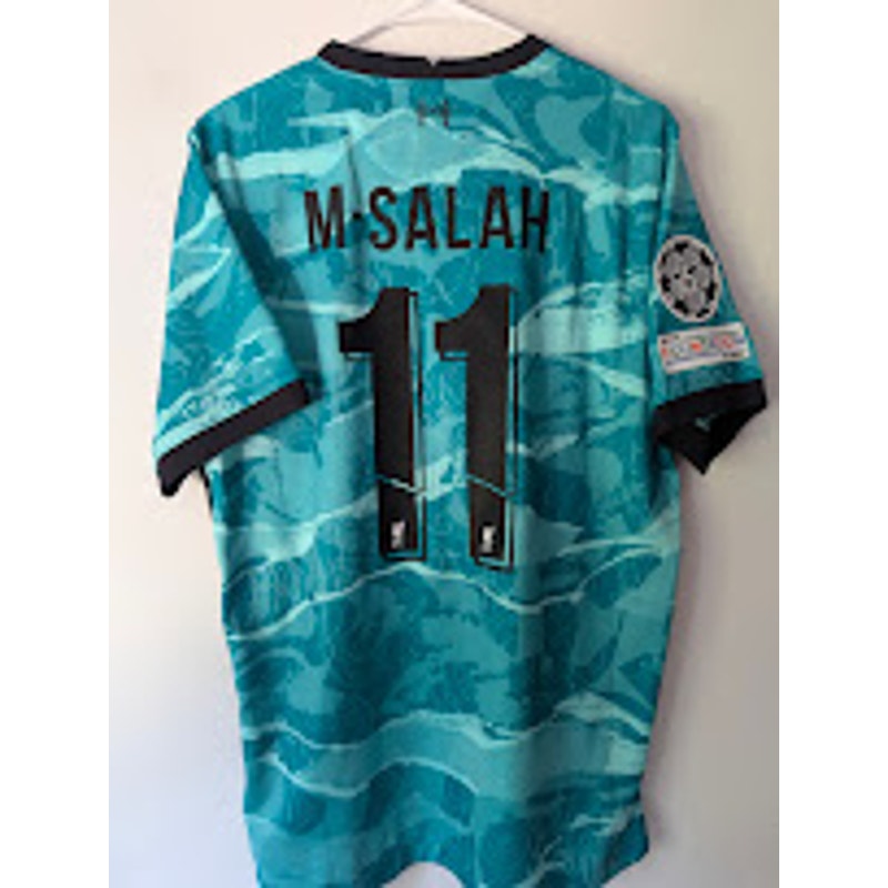 Liverpool 2020-21 Away Mohamed Salah Jersey Men’s Large Nike UCL Fully Patched