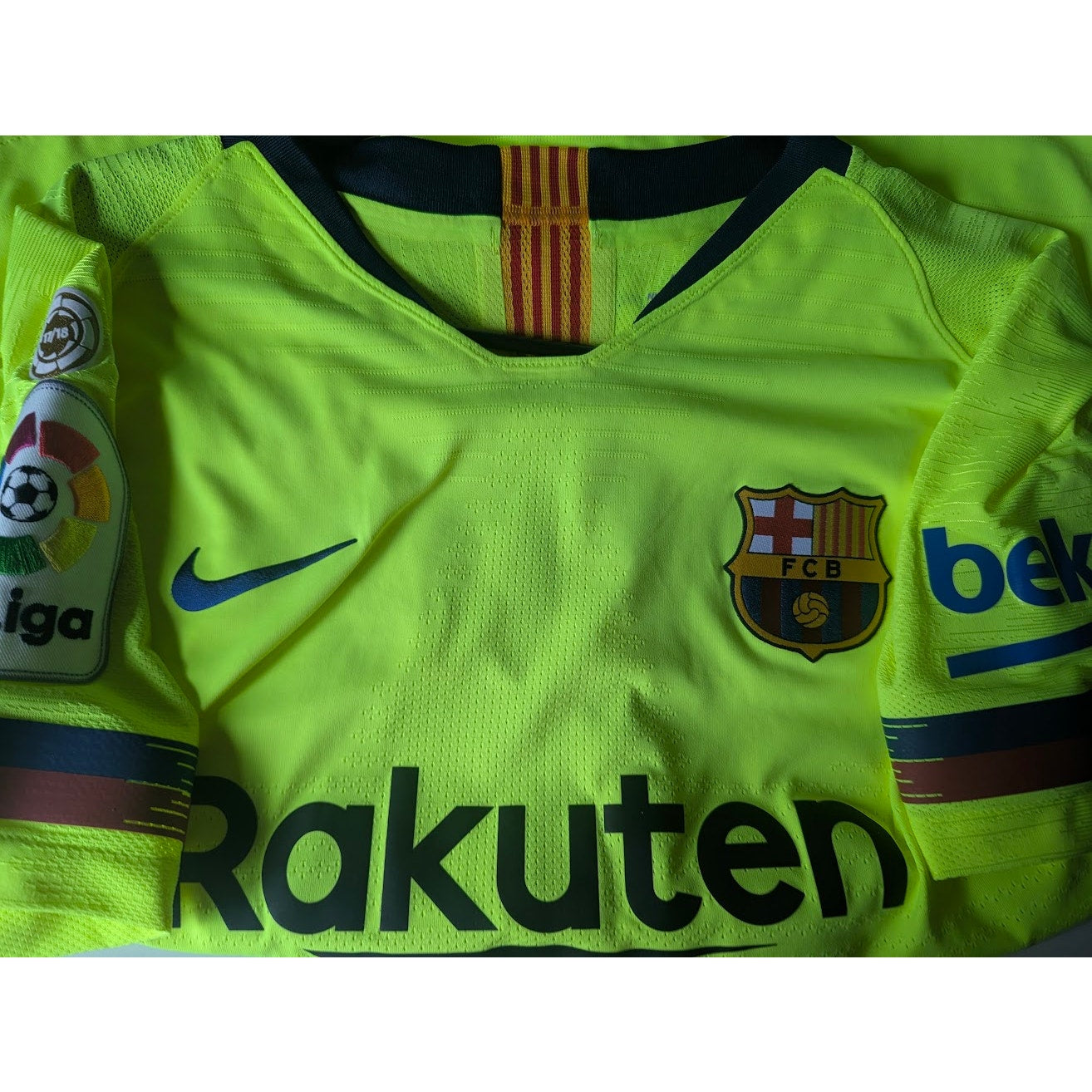 FC Barcelona 2018-19 Messi Away Vaporknit Jersey Men’s XL Nike Player Version La Liga Patched