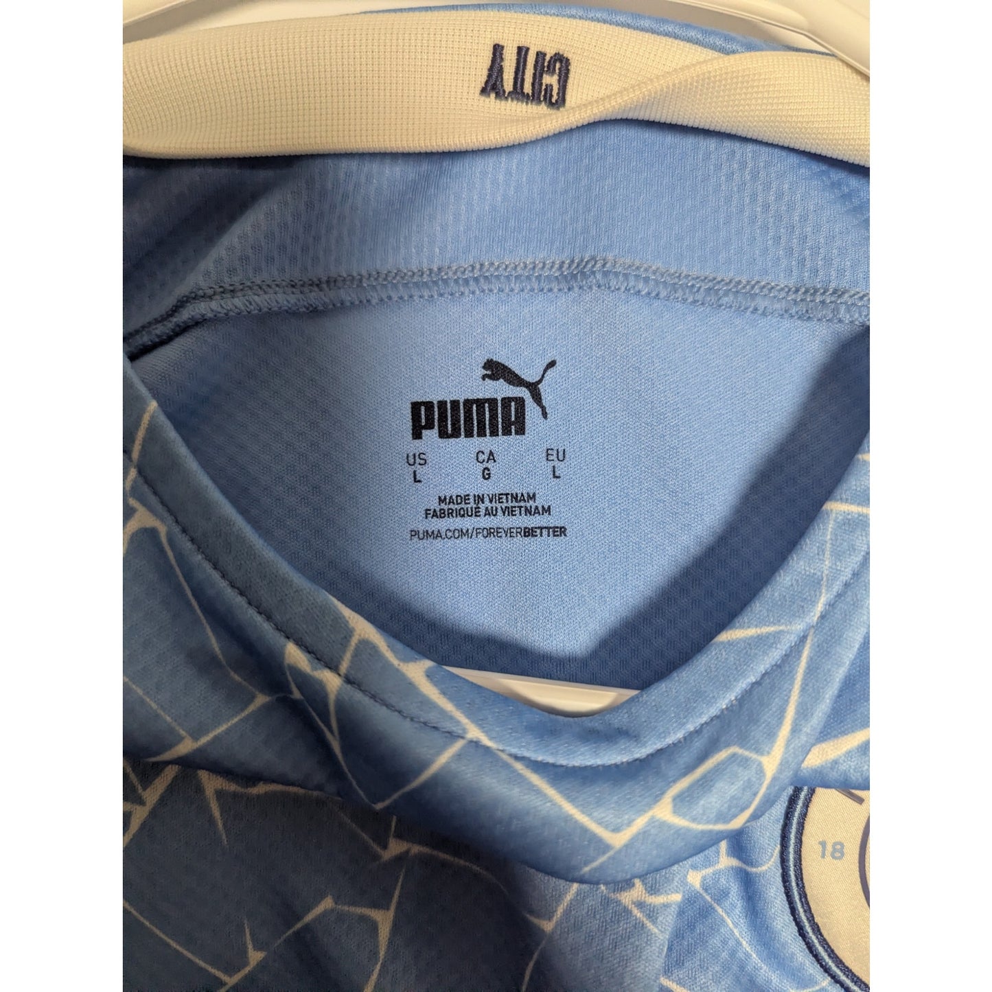 Manchester City 2020-21 Home Sergio Aguero Jersey Men’s Large Nike UCL Soccer Shirt