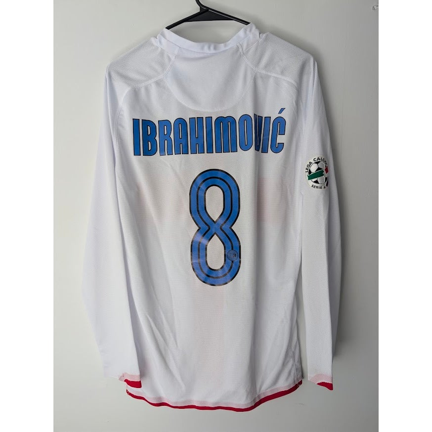 Inter Milan 2007-08 centenary away Ibrahimovic long sleeve jersey, Nike, XL