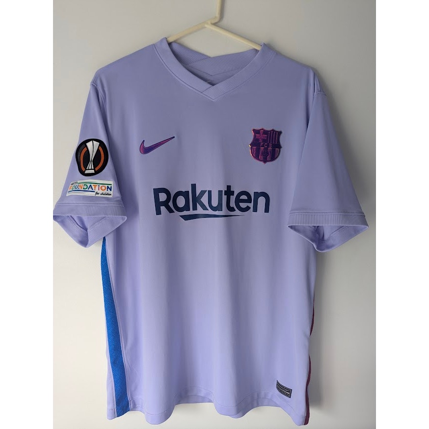 FC Barcelona 2021–22 Away Jordi Alba Jersey – Men’s XL | Europa League Patched Shirt
