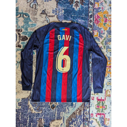 2022-23 Barcelona Home Gavi Jersey - Men's Large - Long Sleeve