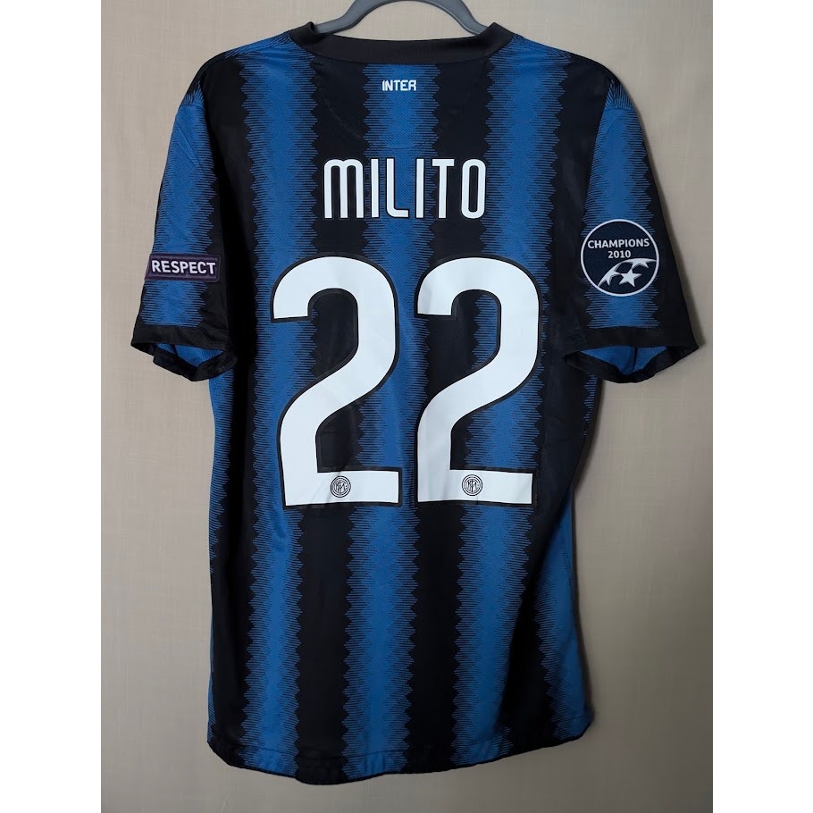 Inter Milan 2010-11 Home Diego Milito Jersey Men's Medium UCL Fully Patched Rare