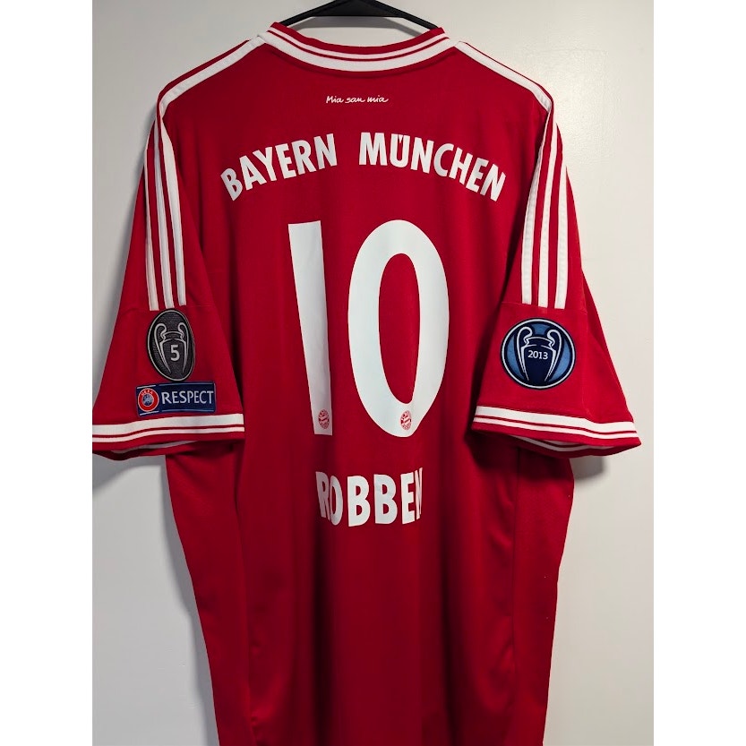 Bayern Munich 2013-14 Home Arjen Robben #10 Jersey Mens 2XL adidas UCL Fully Patched