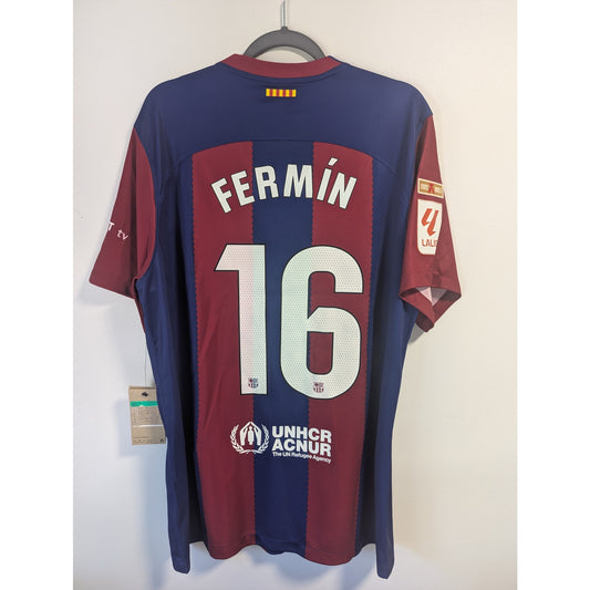 FC Barcelona 2023-24 Home Fermin Lopez Jersey - Men's XL