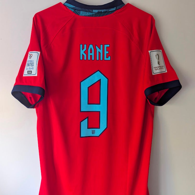England 2022 Away Harry Kane 9 Jersey Men's XL Nike World Cup Fully Patched
