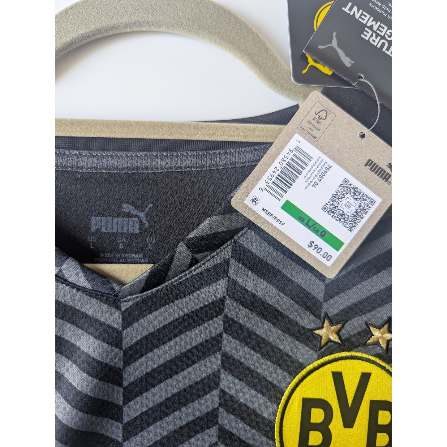 Borussia Dortmund 2021-22 Away Haaland Jersey - Men's Large - NWT