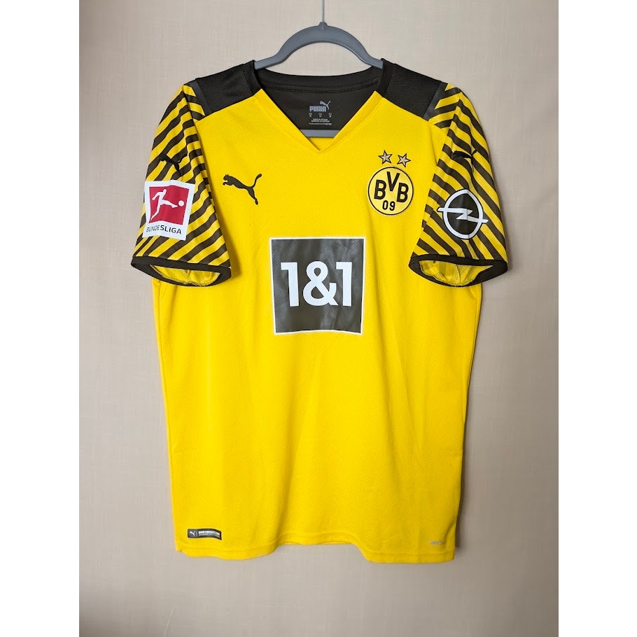 Borussia Dortmund 2021-22 Home Erling Haaland Jersey Men's Medium Patched
