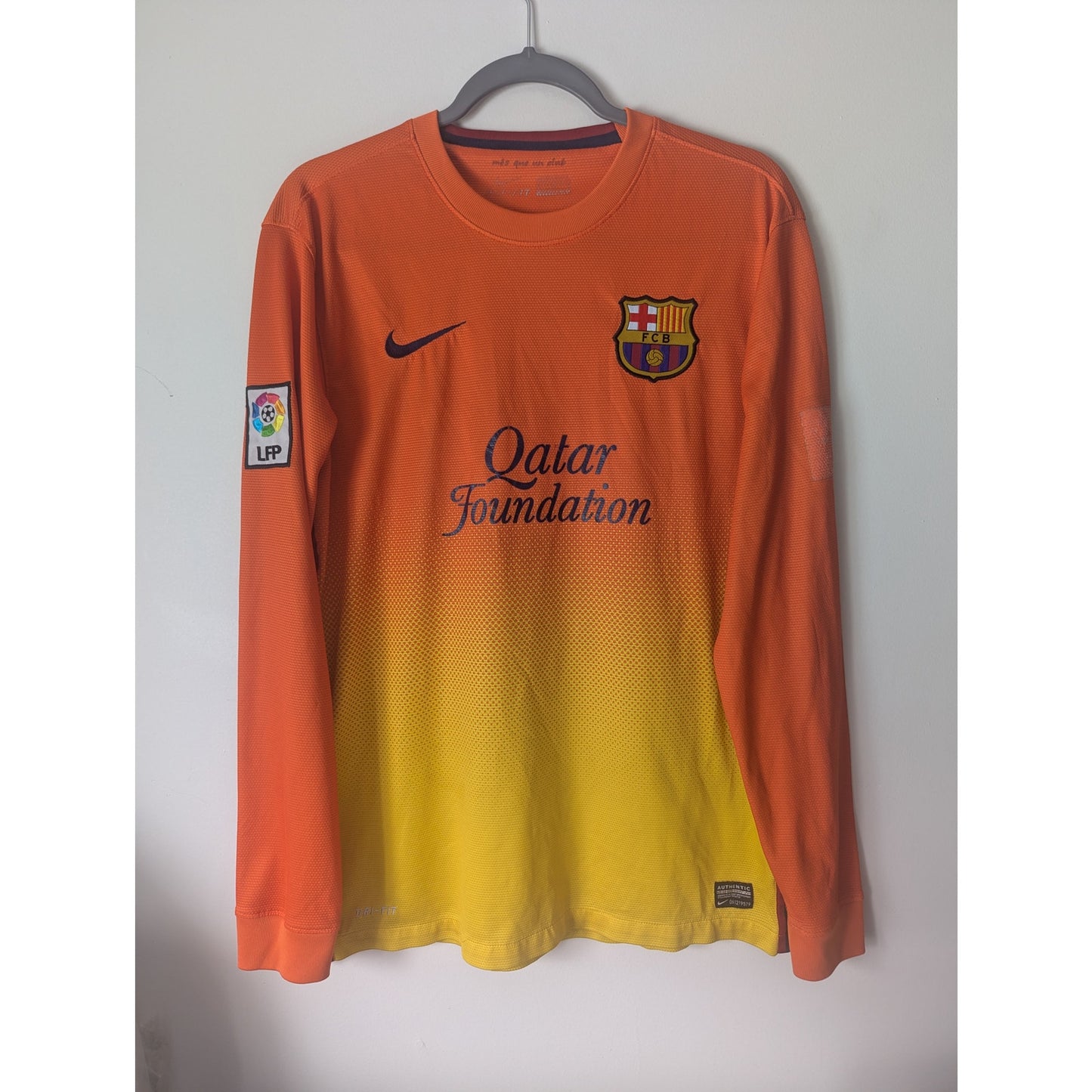 FC Barcelona 2012-13 Lionel Messi Away Long Sleeve Jersey Men’s M Authentic Nike Shirt