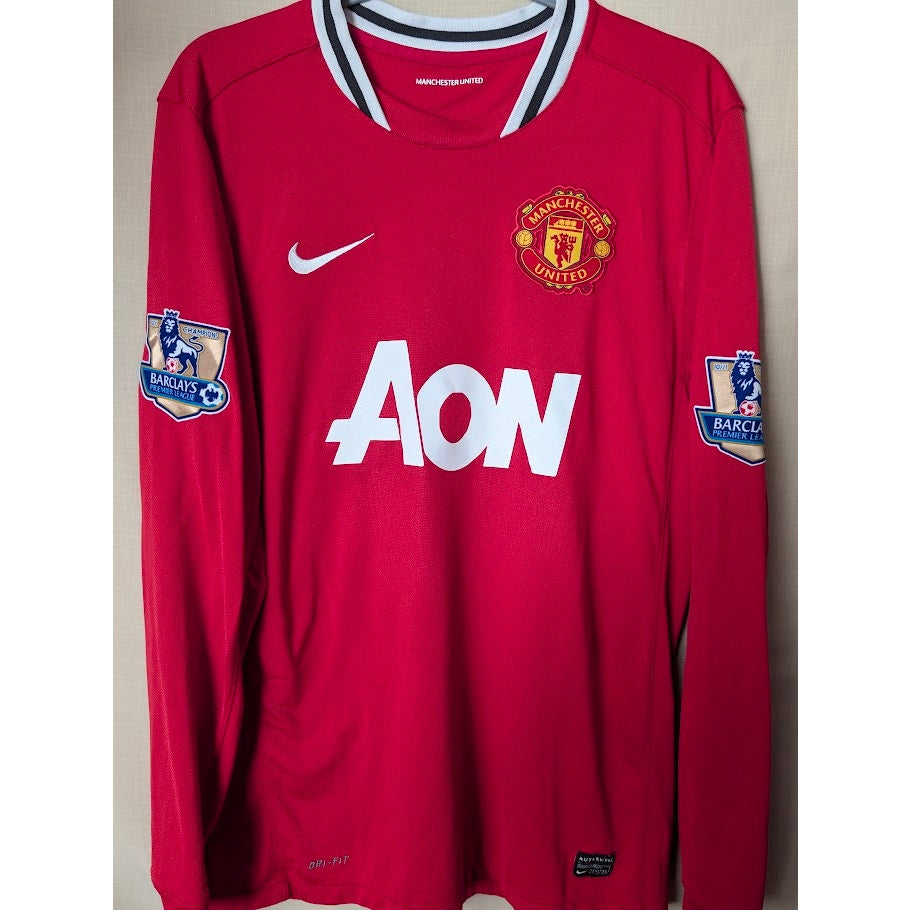 Manchester United 2011-12 Home Chicharito Jersey Mens Large LS EPL Fully Patched
