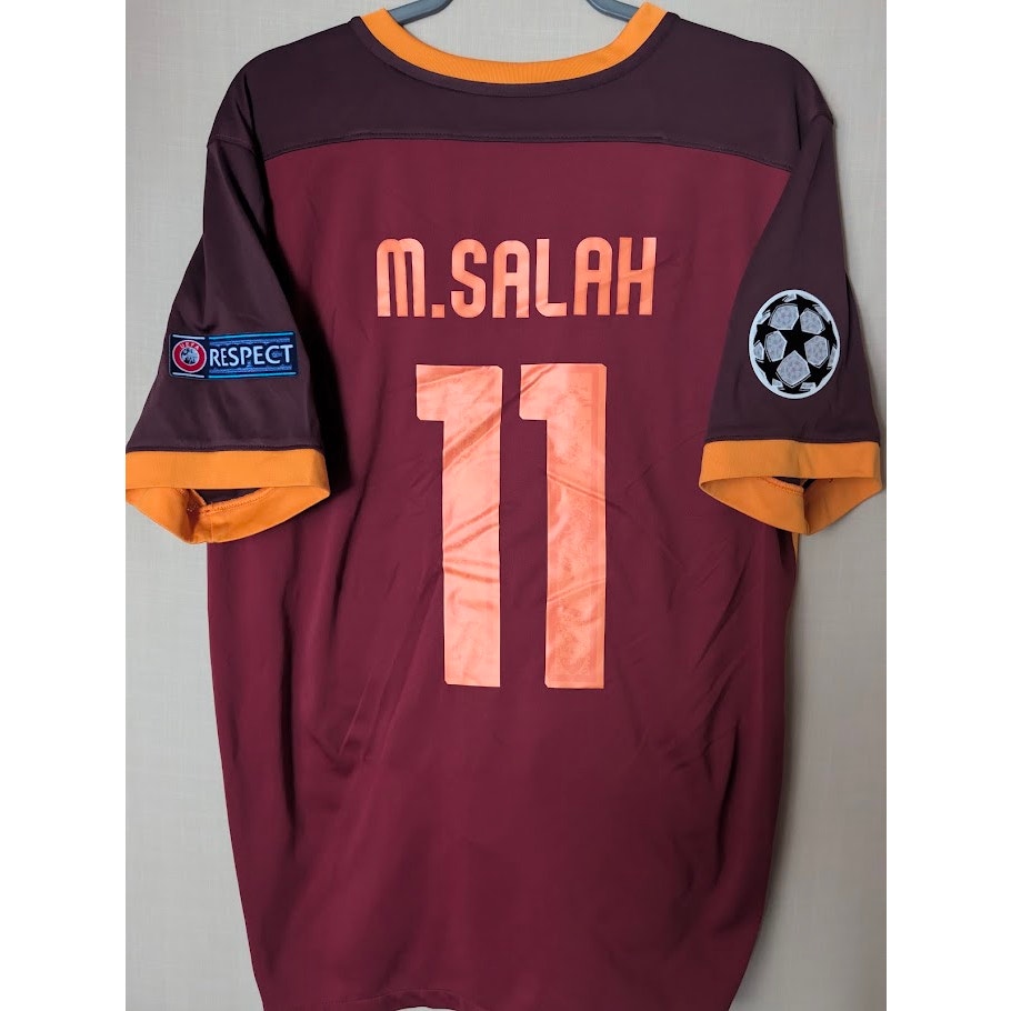 AS Roma 2015-16 Home Mohamed Salah Jersey Men's XL Nike UCL Patched