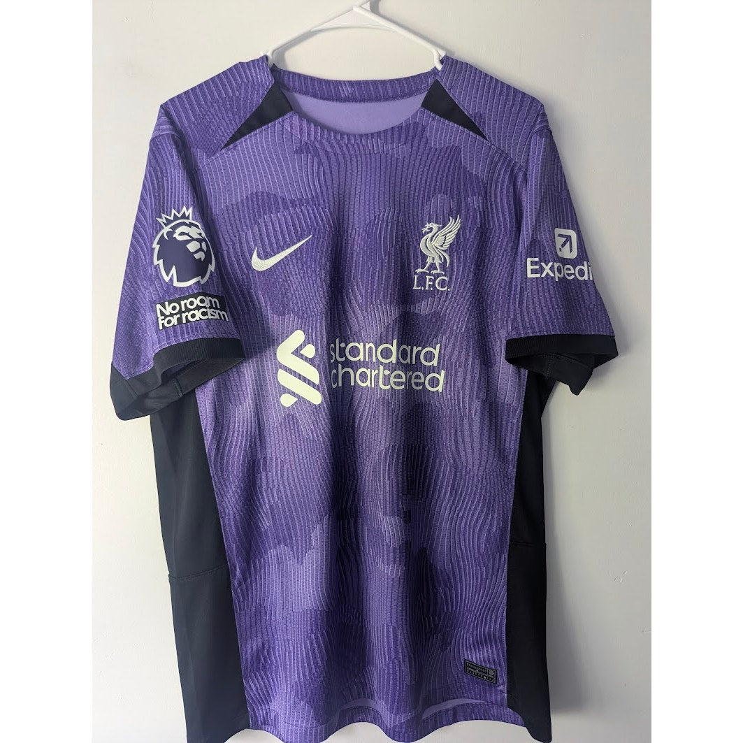 Liverpool 2023–24 Third Gakpo Jersey – Men’s Large | EPL Fully Patched Nike Shirt