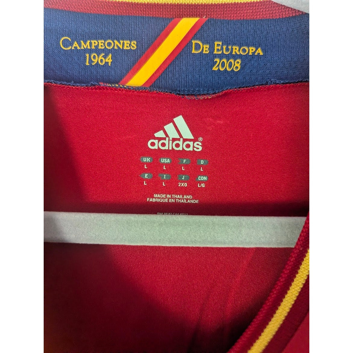 Spain 2012 Home Andres Iniesta Jersey Men’s Large Adidas Euro 2012 Final Fully Patched