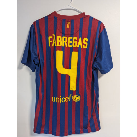 FC Barcelona 2011-12 Home Fabregas Jersey Men's Medium Authentic Nike Kit