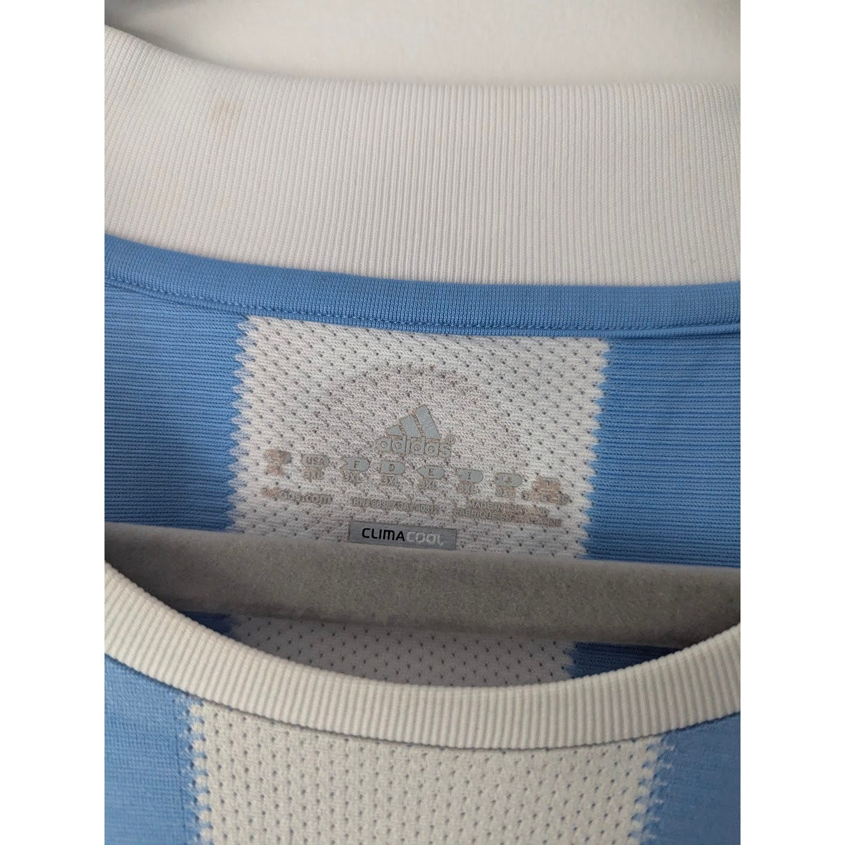 Argentina 2010 Home Lionel Messi Jersey Men's 3XL Adidas World Cup Fully Patched Rare
