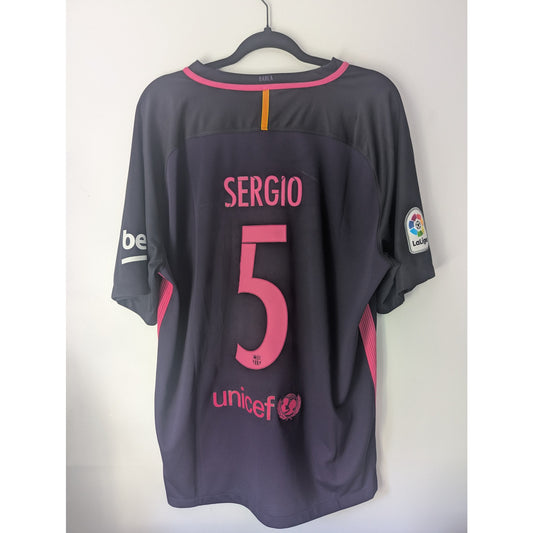 FC Barcelona 2016-17 Away Sergio Busquets Jersey - Men XL