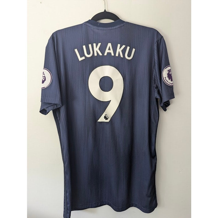Manchester United 2018-19 Lukaku Third Jersey Men’s Large Adidas EPL Soccer Shirt