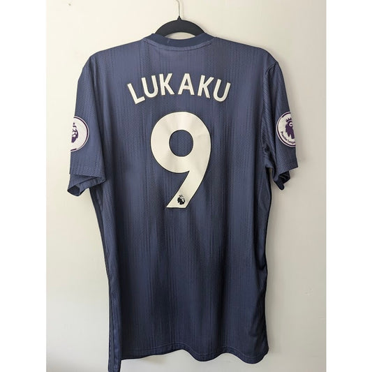 Manchester United 2018-19 Lukaku Third Jersey Men’s Large Adidas EPL Soccer Shirt