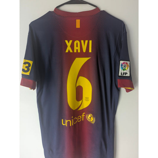 FC Barcelona 2012-13 Xavi Home Jersey Men’s Large Authentic Nike Soccer Shirt