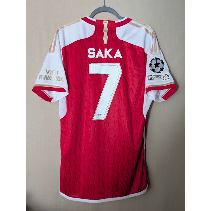 Arsenal 2023-24 Home Bukayo Saka #7 Jersey Mens Large NWT adidas UCL Fully Patched