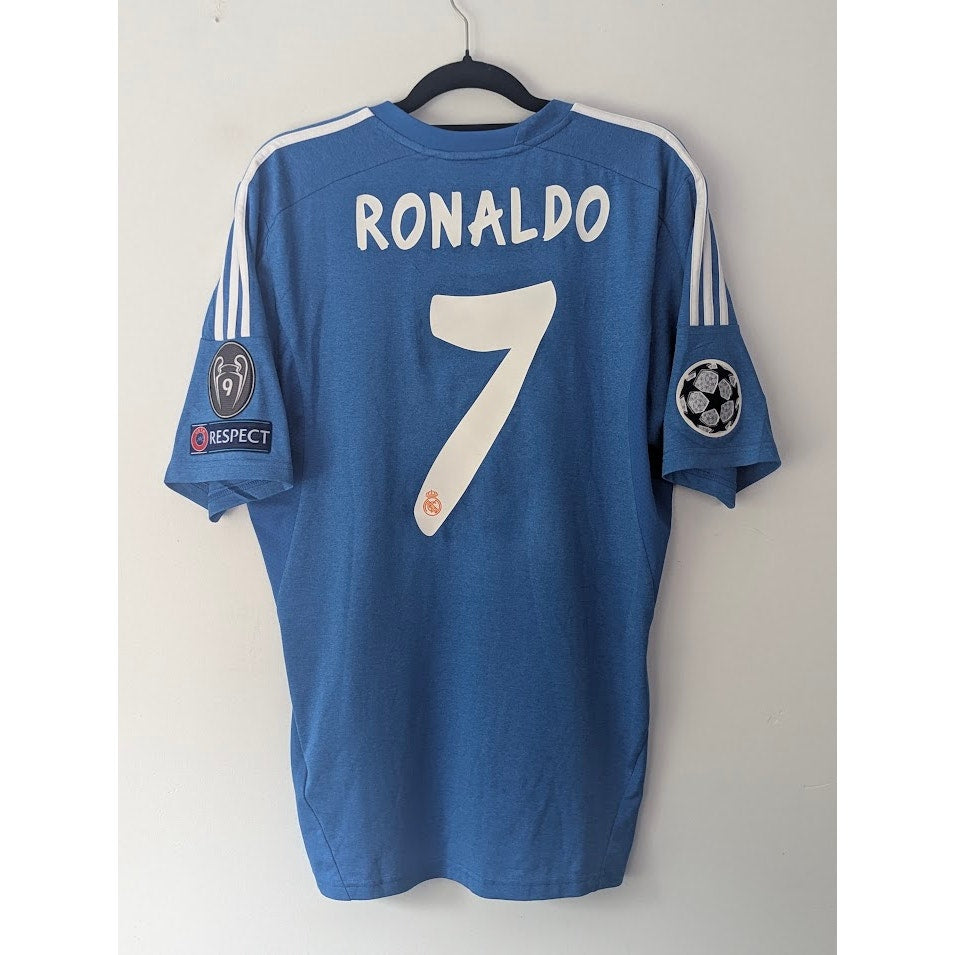 Real Madrid 2013-14 Away Cristiano Ronaldo Jersey Men’s Large Adidas UCL Fully Patched