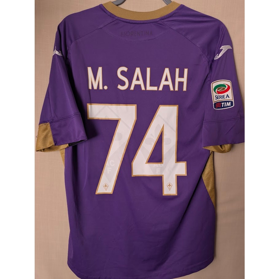 Fiorentina 2014-15 Home Mohammed Salah Jersey men's Large Serie A Fully Patched