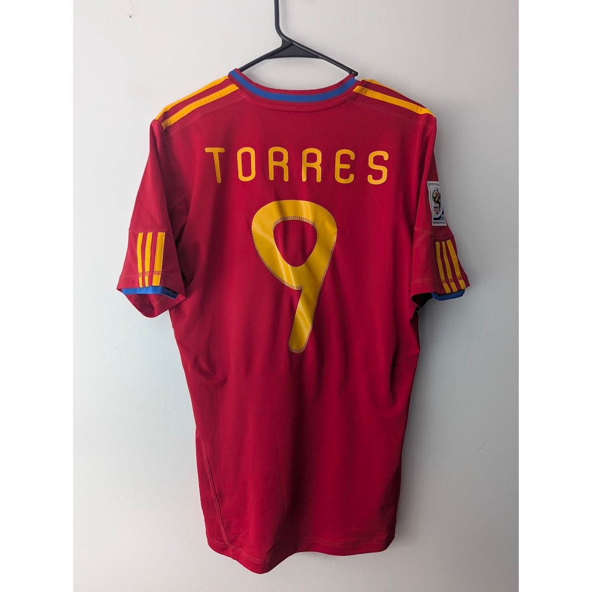 Spain 2010 Home Fernando Torres Jersey Men's Medium Adidas World Cup Fully Patched Rare