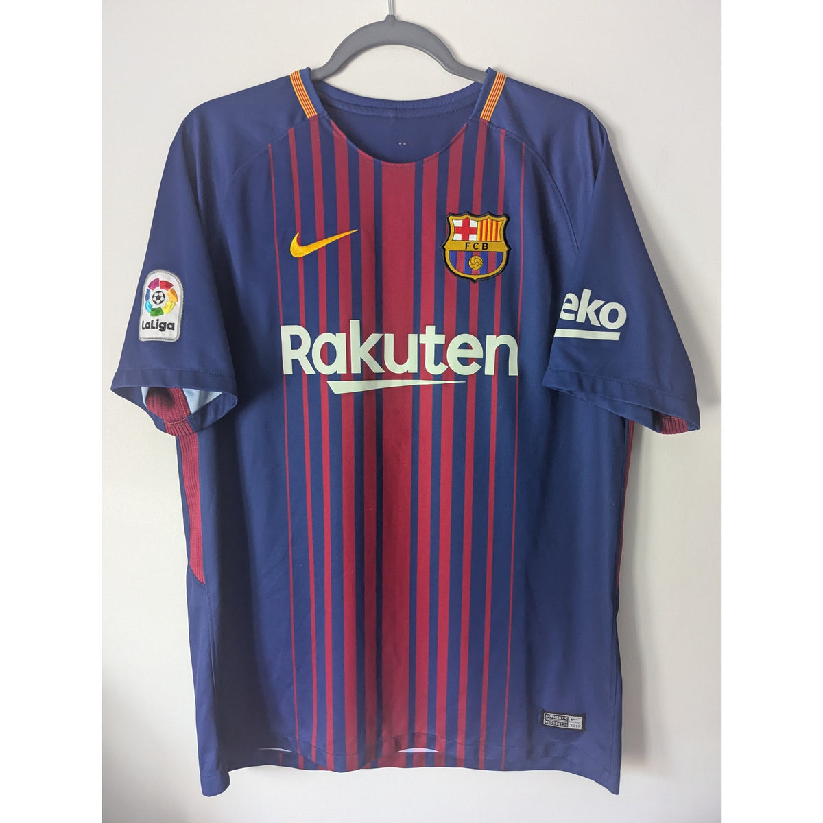 FC Barcelona 2017-18 Home Lionel Messi Jersey - Men's Large