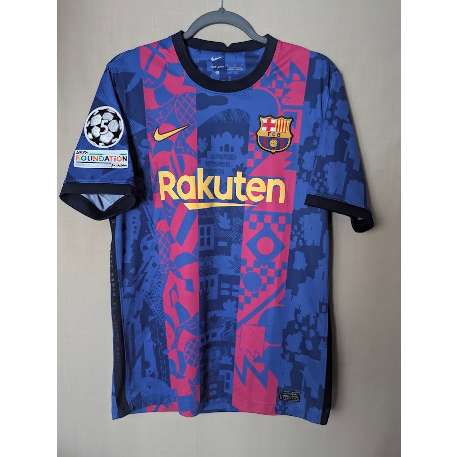 FC Barcelona 2021-22 Third Pedri Jersey Men's Medium UCL Fully Patched
