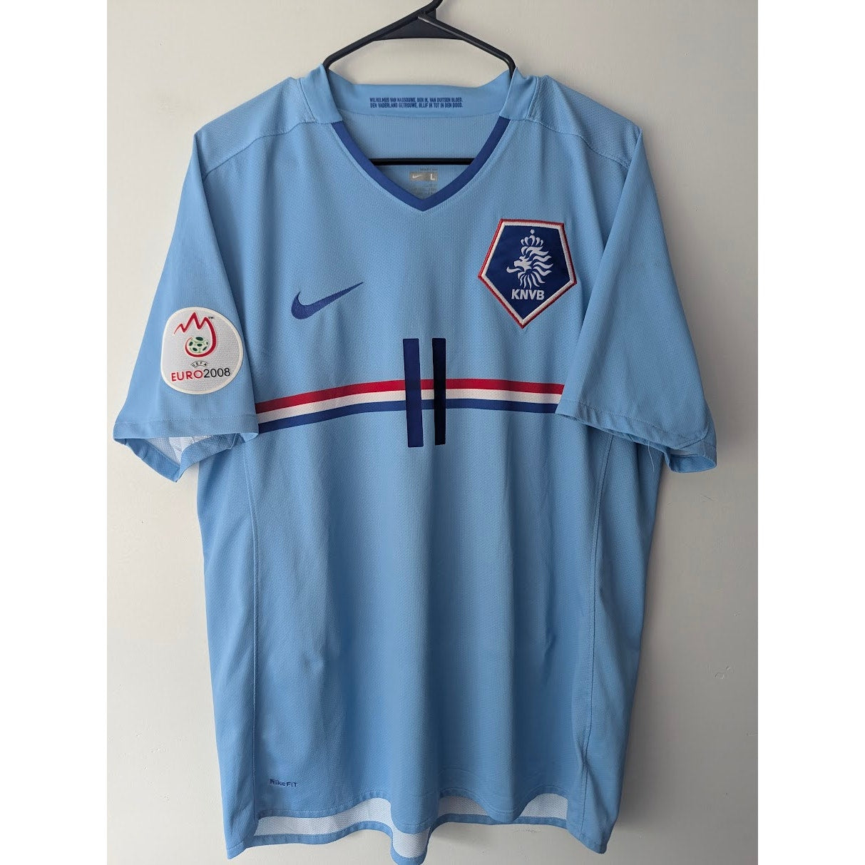 Netherlands 2008 Away Arjen Robben Jersey Men's Large Nike Euro 2008 Fully Patched Rare
