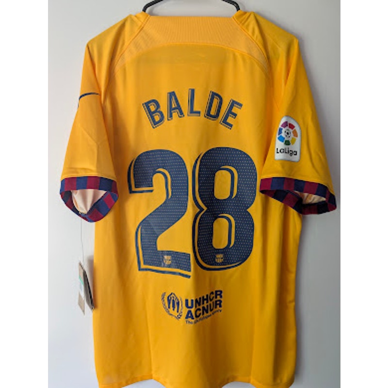 FC Barcelona 2022-23 Fourth Alejandro Balde #28 Jersey Mens XL NWT Nike La Liga Patched Senyera