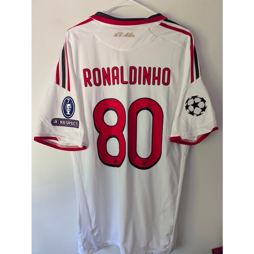 AC Milan 2009-10 away Ronaldinho jersey, vintage Adidas, men's XL