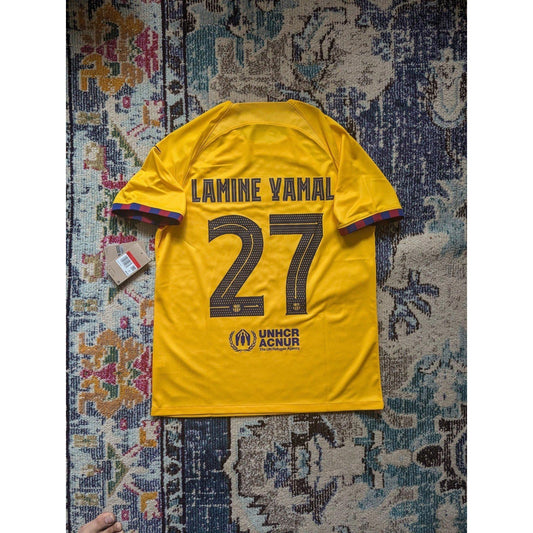FC Barcelona 2023-24 Lamine Yamal #27 Away Jersey Men’s L NWT – Authentic Nike Kit