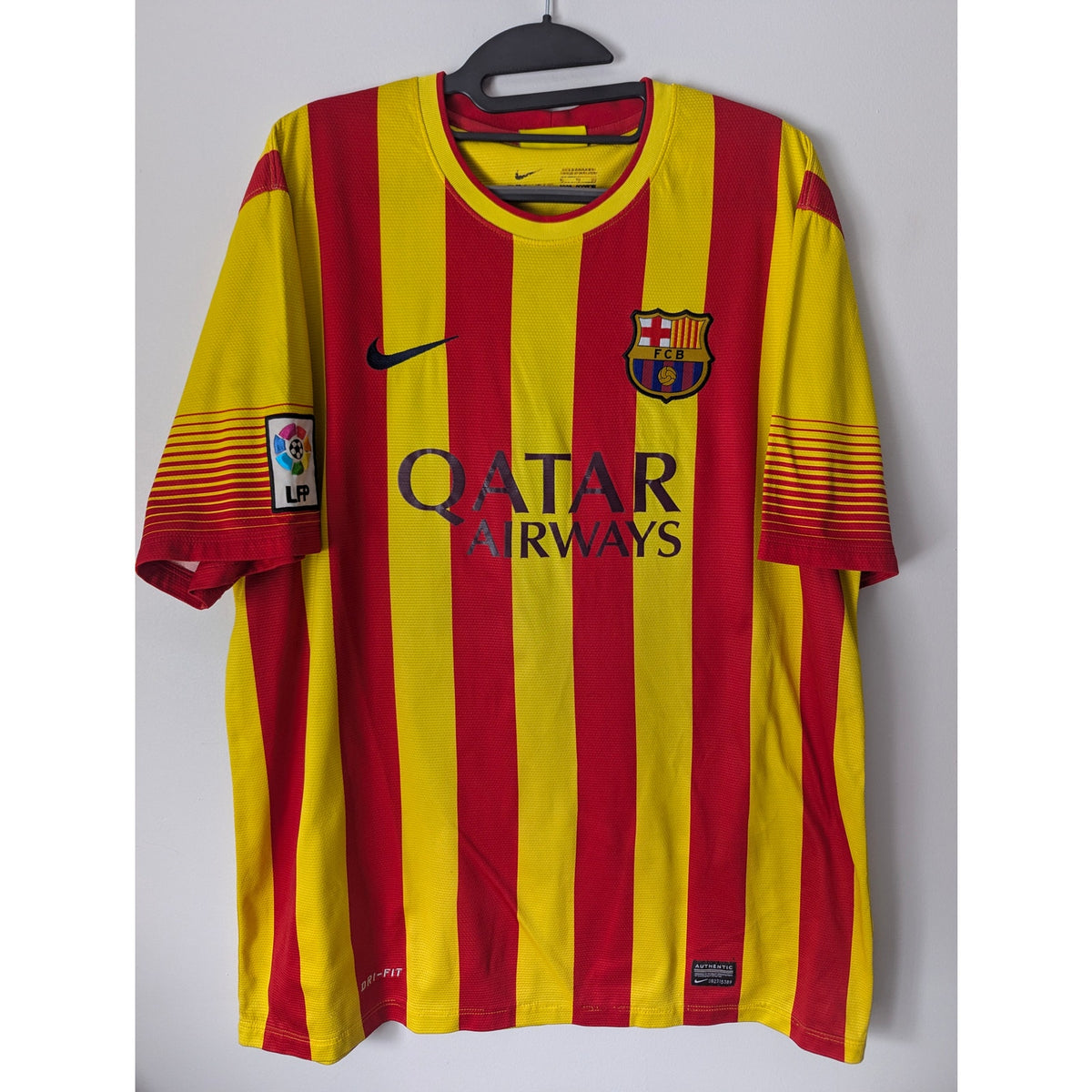FC Barcelona 2013-14 Away Jordi Alba Jersey Men’s XL Authentic Nike Senyera Soccer Shirt