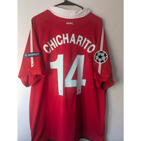 Manchester United 2010–11 Home Chicharito Jersey – Men’s XXL | UCL Fully Patched Shirt