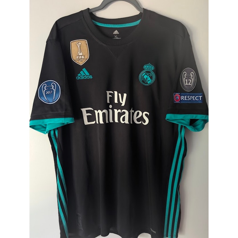 Real Madrid 2017-18 Away Cristiano Ronaldo Jersey Men's XL UCL Fully Patched