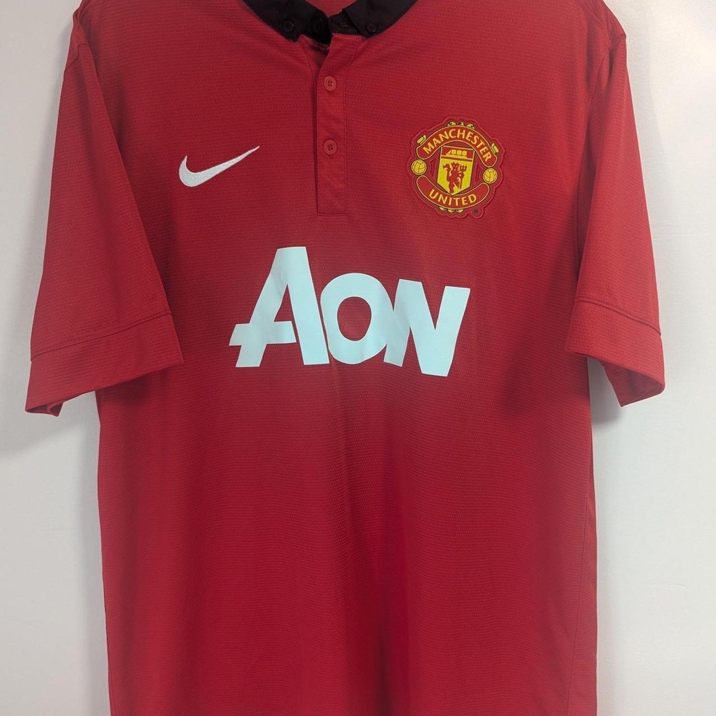 Manchester United 2013-14 Home Rooney Jersey Men’s L – Iconic AON Era Nike Kit