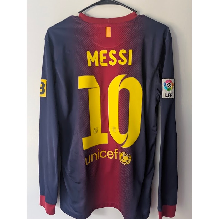 FC Barcelona 2012-13 Home Lionel Messi #10 Jersey Long Sleeve Mens Medium Nike La Liga