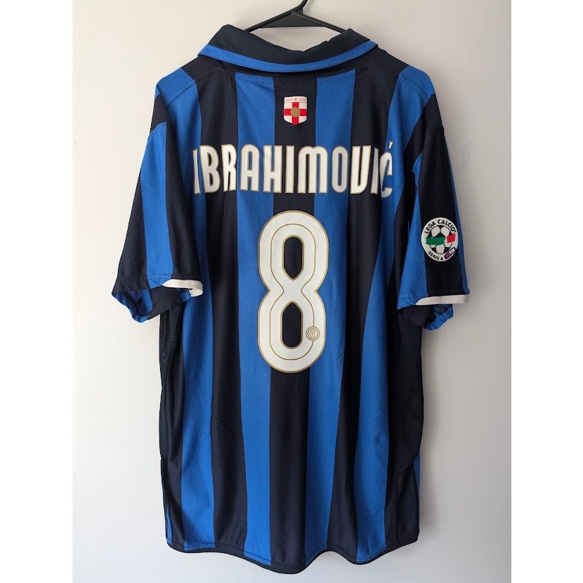 Inter Milan 2007-08 Home Zlatan Ibrahimovic Jersey Men's XL Nike Serie A Fully Patched Rare